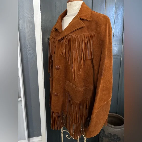VINTAGE 70’s Fringe J. SCULLY Suede Jacket sz 40 - Picture 11 of 16